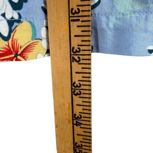 Vintage Tommy Bahama Mens L Shirt Hawaiian Blue Floral Short Sleeve - Picture 12 of 13